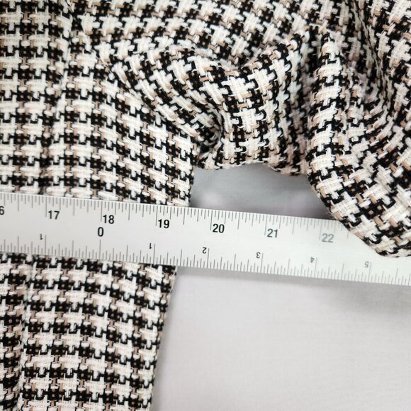 Ann Klein Houndstooth Blazer Women's M Black White Business Statement Open Front - Picture 5 of 9